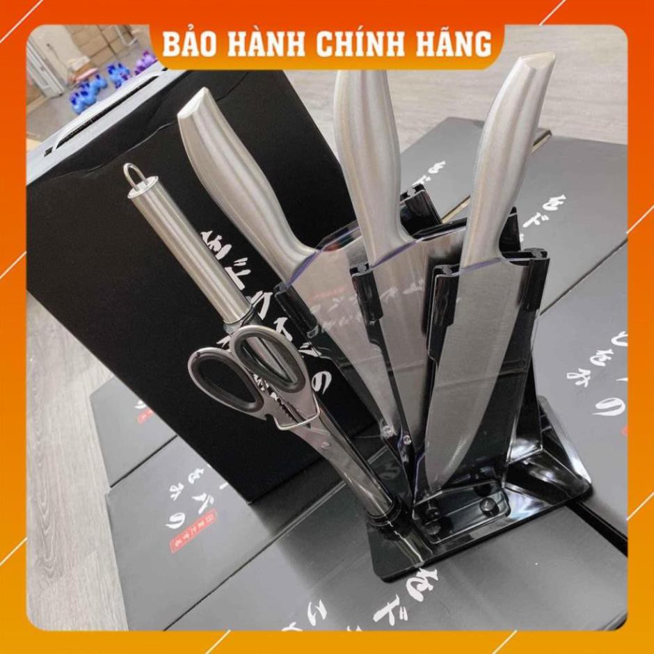 BỘ DAO THÉP KHÔNG GỈ LIỀN CÁN - BỘ DAO 5 MÓN NHẬT BẢN CAO CẤP - CHÍNH HĂNG - SEKI