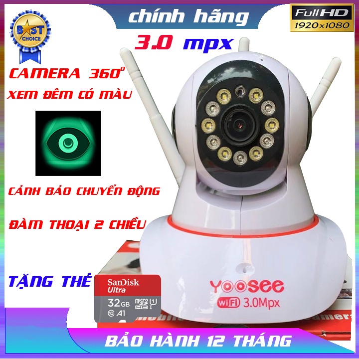 Camera YooSee 2 Mắt Xem Cùng Lúc,Kết Nối Wifi ,Mới Nhất 2023,Hình Ảnh Full 4K, Quay 360 Độ ,Âm Thanh, Đàm Thoại 2 Chiều