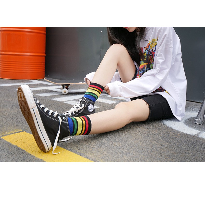 [Hot Trend] Tất Nữ Cổ Cao 7 Sắc Cầu Vồng TNG12