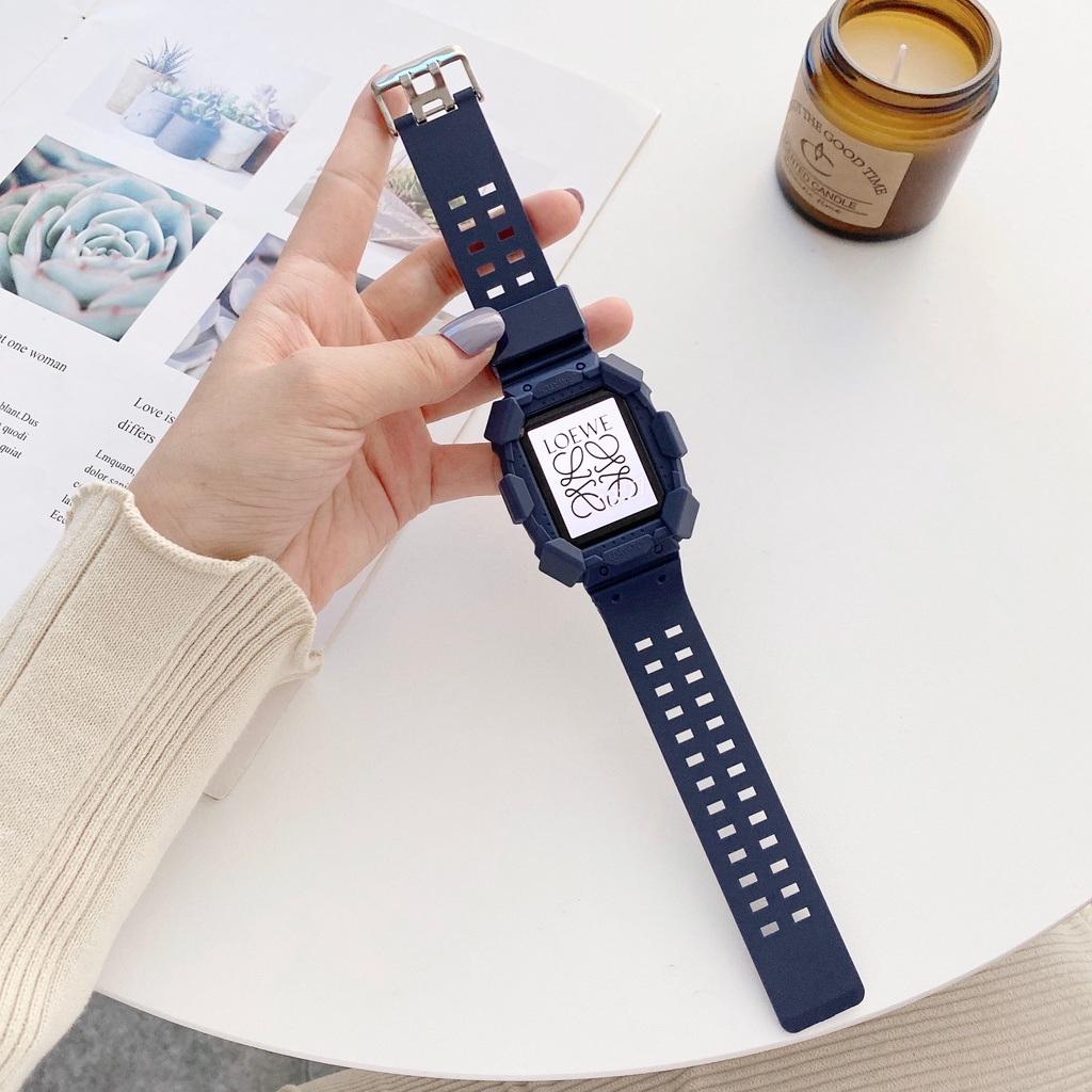 Ốp Tpu Có Dây Đeo Tay Cho Đồng Hồ Thông Minh Apple Watch Series 6 5 SE 4 3 44mm 40mm 38mm 42mm