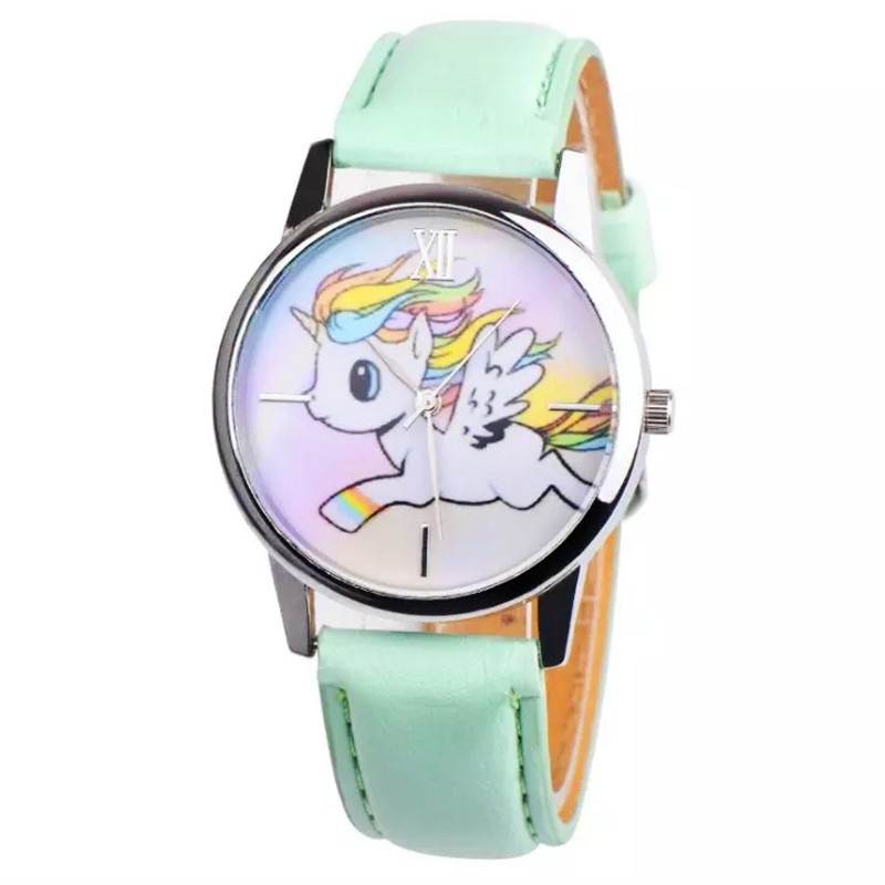 Đồng hồ đeo tay cho bé gái hình ngựa 1 sừng dây da cá tính BBShine – DH006