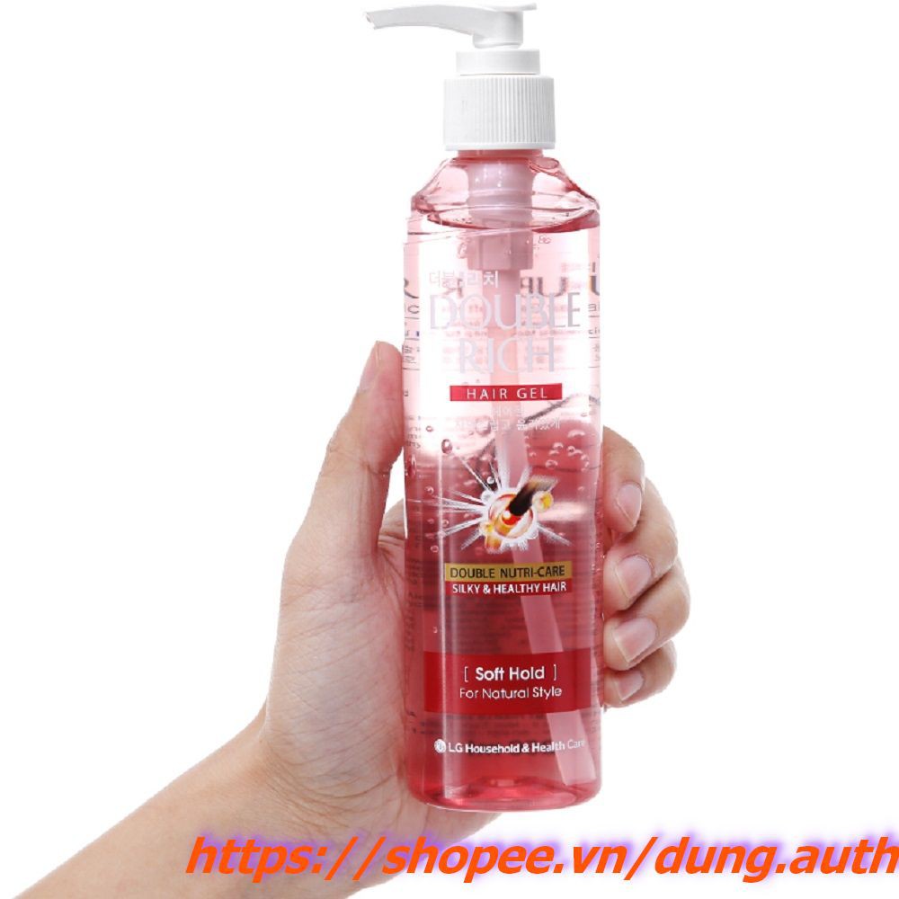 Gel Tạo Kiểu Tóc 250ml Double Rich Hair Gel Sorf Hold Dưỡng Tóc Và Giữ Nếp Tự Nhiên Chính Hãng.