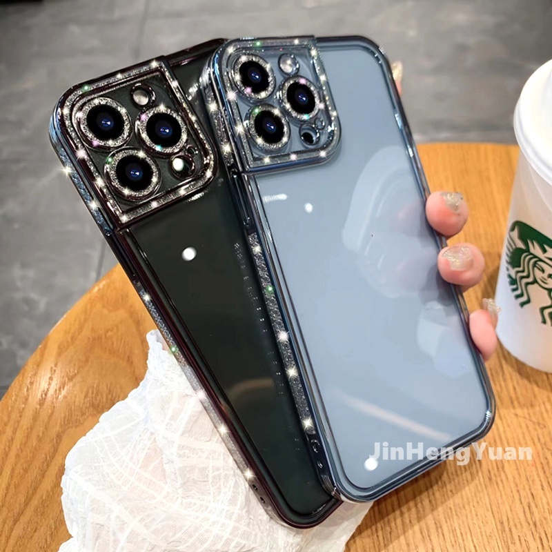 Ốp Điện Thoại Silicon Mềm Trong Suốt Mạ Điện Lấp Lánh Cho IPhone 13 12 11 Pro Max XS XR 8 7 Plus