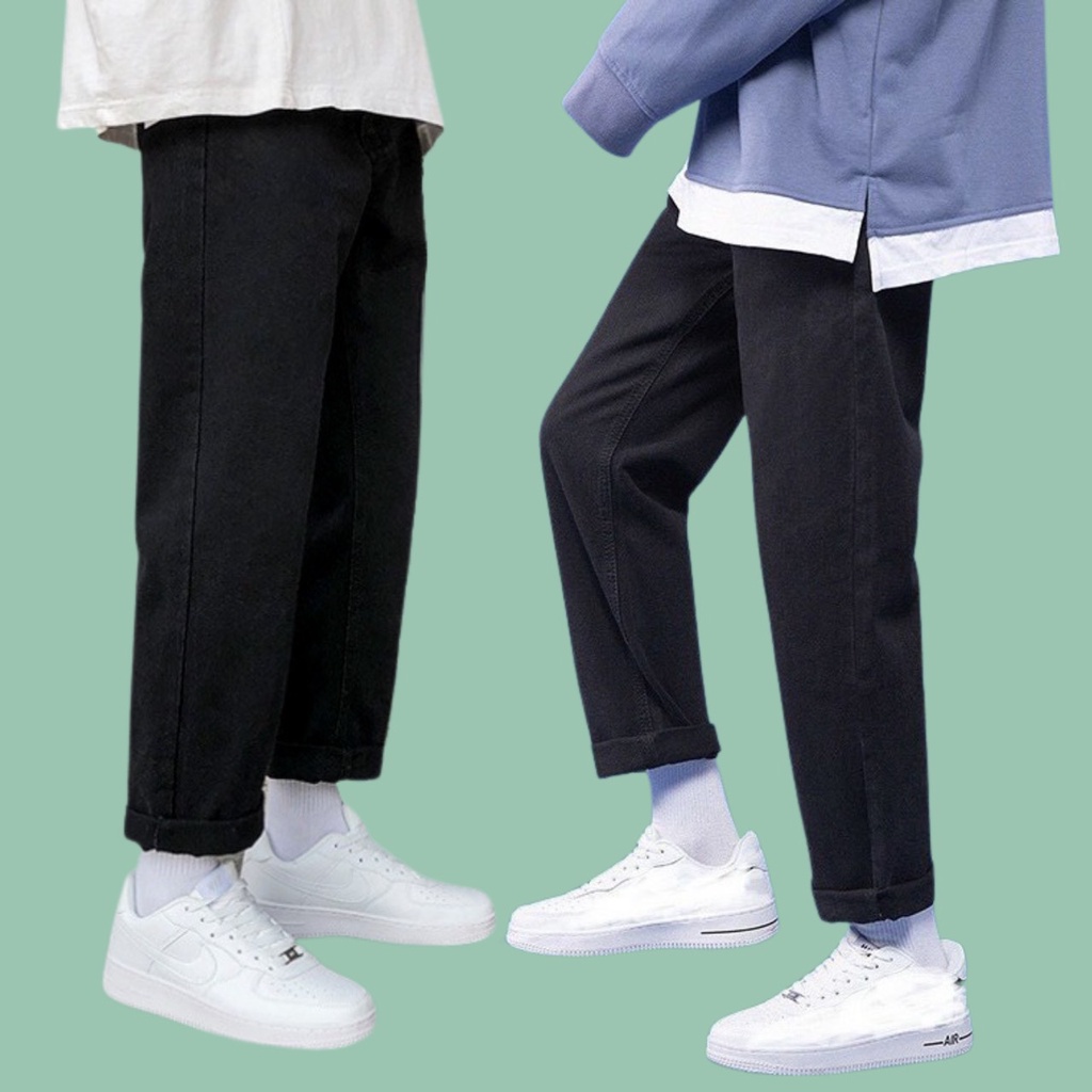 Quần baggy jean nam suông Gấu 194 vải jeans co dãn, dày dặn form slimfit - Jean Suông