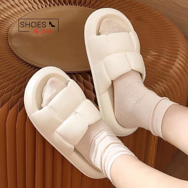 Dép bánh mì 3p quai ngang Chao êm hot trend 2 màu trắng đen SUDI LE015-ADG