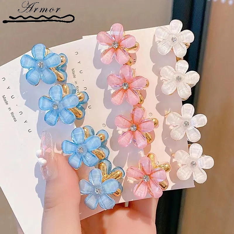 Kẹp Tóc Càng Cua Hình Bông Hoa Đính Pha Lê Thanh Lịch Dành Cho Nữ