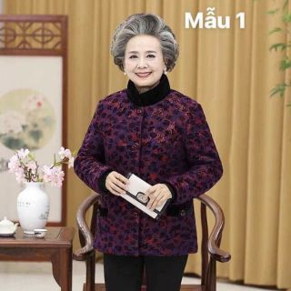 Áo khoác nhung lót lông người già