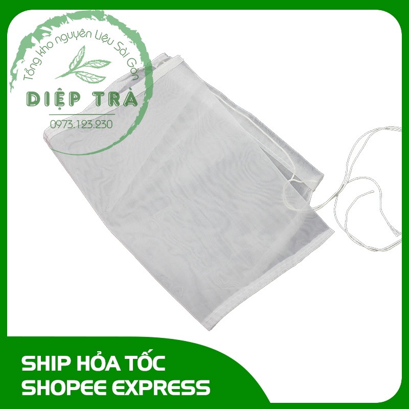 Túi vải sợi cước lọc trà/cặn sữa hạt/lọc nước ép hoa quả 38x40cm
