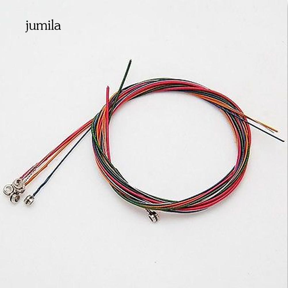 Set 6 dây đàn bằng thép nhiều màu sắc cho đàn guitar acoustic
