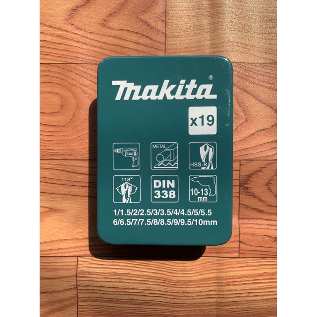 Bộ 19 mũi khoan sắt HSS Makita từ 1ly - 10 ly bảo quản trong hộp sắt