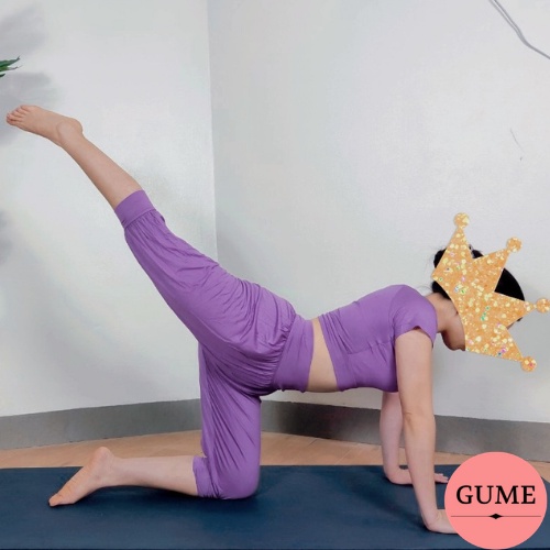 Bộ Alibaba Dáng Lửng Tập Yoga , Zumba Múa Bụng, Mặc Ở Nhà Chất Cotton Lạnh Mềm Mát