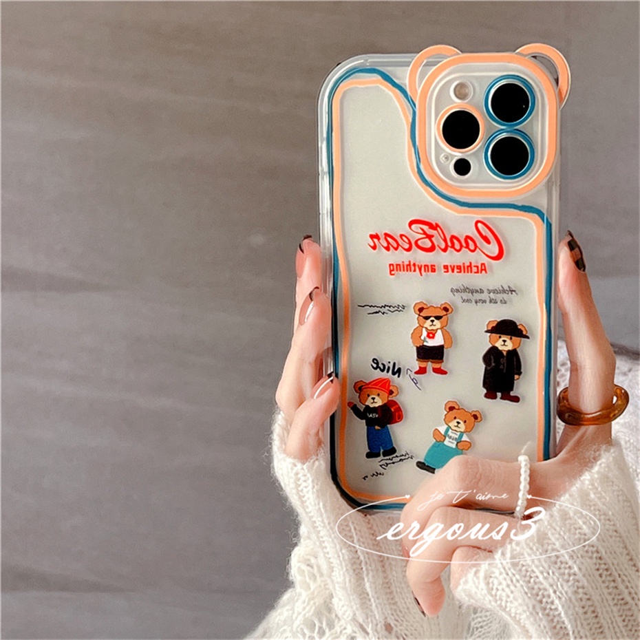 Ốp Điện Thoại Mềm Họa Tiết Gấu Hoạt Hình Dễ Thương Cho iPhone 14 13 12 11 Pro Max SE2020 X XR Xs Max 7 8 6 6s Plus