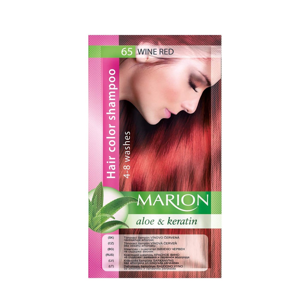 [Màu đỏ rựơu Red Wine] Dầu gội nhuộm tóc Marion hair color shampoo