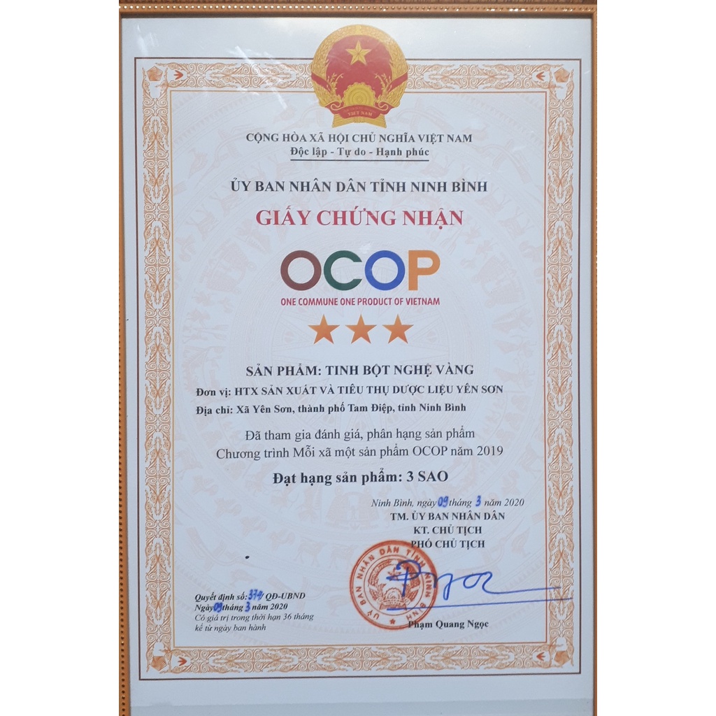 Tinh bột nghệ vàng nguyên chất Yên Sơn 500gr - OCOP 3 sao- Hỗ trợ dạ dày, gan, làm mặt nạ - Siêu thị nông sản D2 Mart