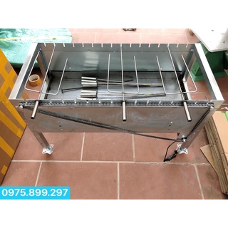 Máy nướng thịt, chả, gà, vịt quay tự động 15 xiên - Bếp nướng than hoa, tặng kèm 15 xiên đơn và 3 xiên 3 inox .