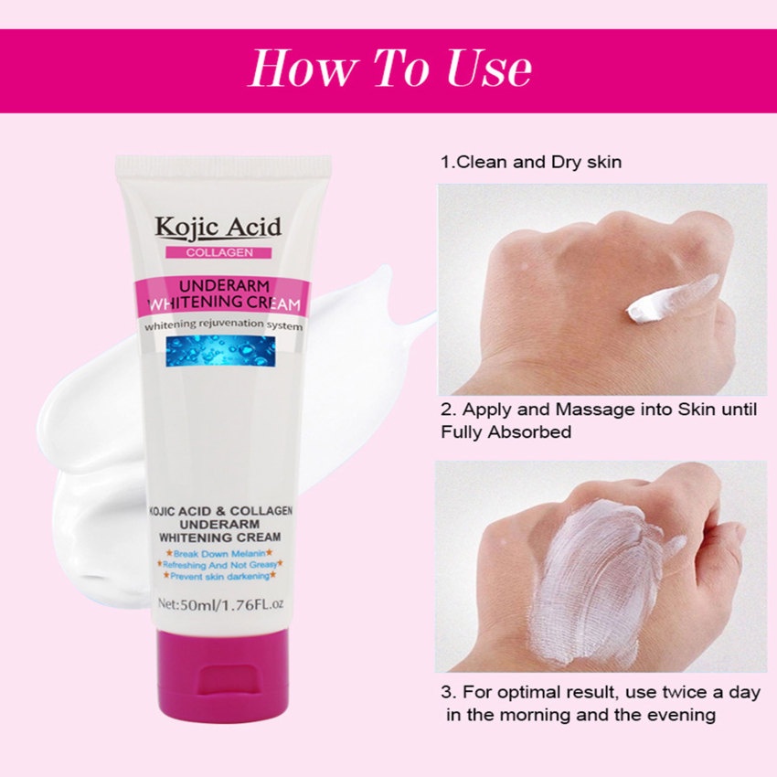 Kem Làm Trắng Vùng Da Dưới Cánh Tay / Đầu Gối / Chân / Toàn Thân Chứa Collagen Axit Kojic