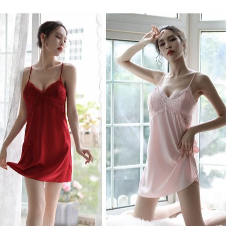Váy ngủ sexy phi lụa bigsize 💝TẶNG mút ngực💝 đồ ngủ phối ren lưới xyên thấu sexy cao cấp siêu sale giá rẻ