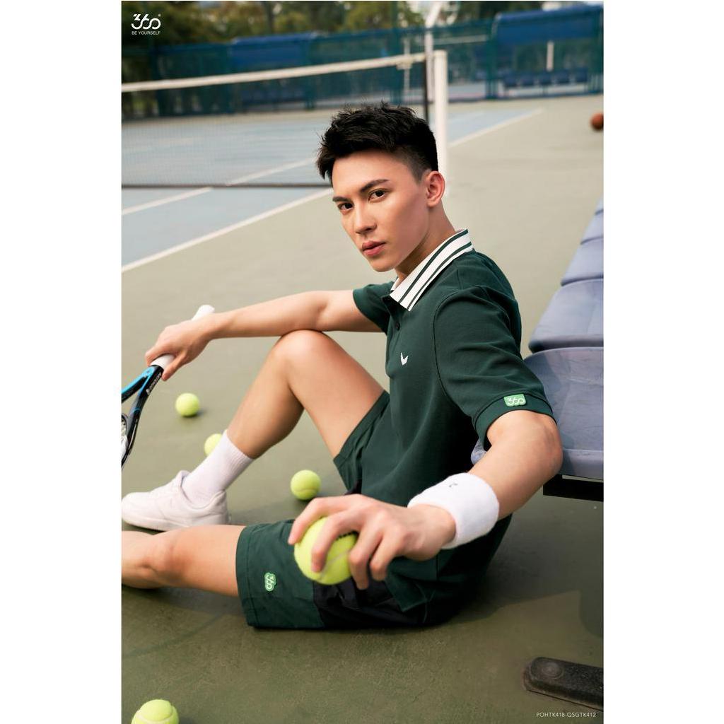 Áo polo nam phối màu thương hiệu 360 Boutique 4 màu trẻ trung chất liệu texture cao cấp - POHTK418