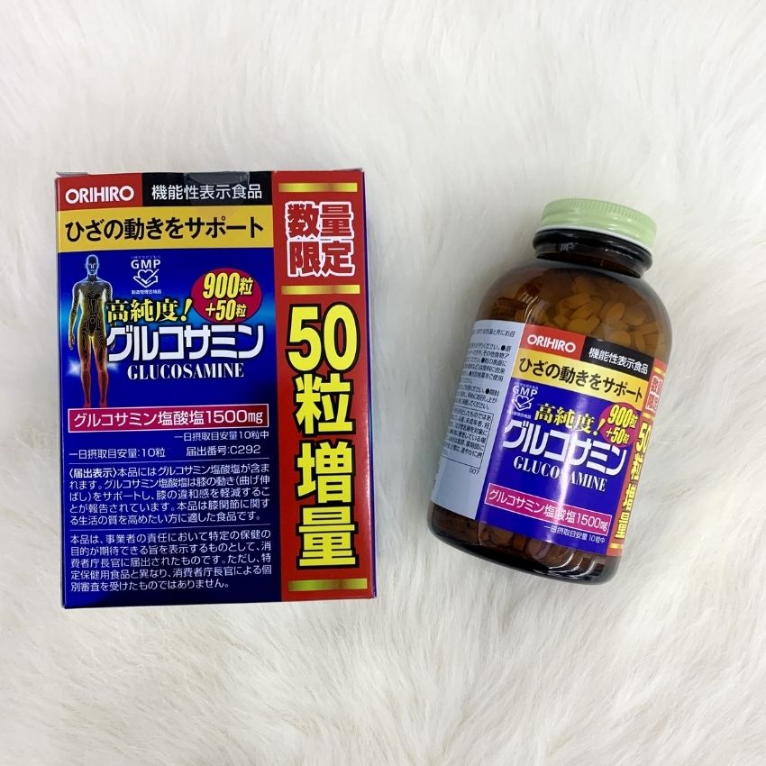 Viên Uống Glucosamine Orihiro 900, Tăng Cường Thêm Canxi, Nuôi Dưỡng Sụn Khớp,Bổ Sung Chất Nhờn