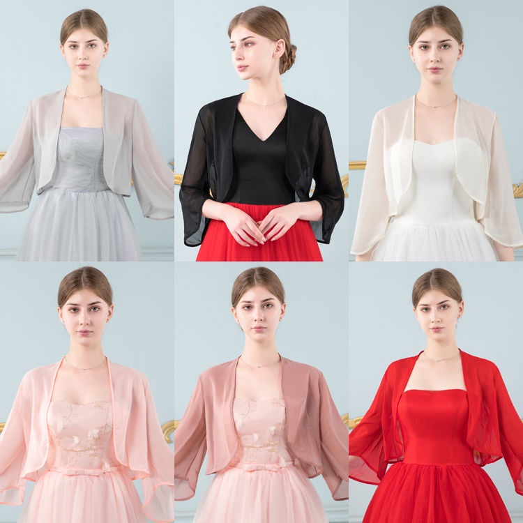 Áo Khoác Voan Kèm Đầm Dài Tay Lửng Phong Cách Retro Dễ Phối Đồ Thời Trang Mùa Hè | BigBuy360 - bigbuy360.vn