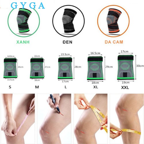 Xỏ gối bảo vệ đầu gối cho hoạt động thể thao đai bó gối thể thao cao cấp GYGA