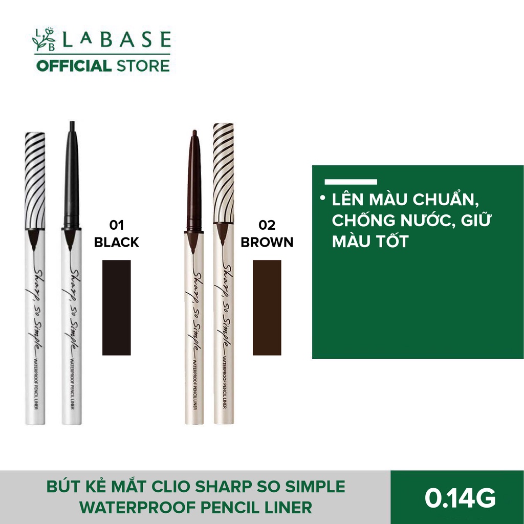 Bút kẻ mắt Clio Sharp So Simple Waterproof Pencil Liner 0.14g