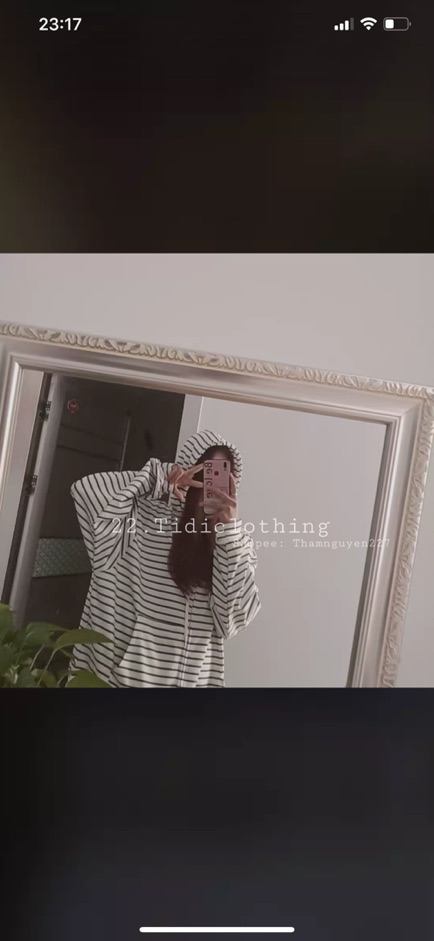 ORDER Áo khoác ulzzang kẻ ngang form rộng oversize có nón to / áo khoác kẻ sọc ngang hoodie tay dài nón to ORDER taobao