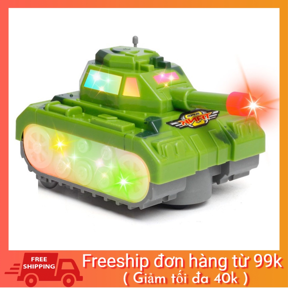 Đồ Chơi Xe Tăng Đụng Tự Quay Đầu Có Đèn Và Nhạc Cho Bé Yêu Cỡ Vừa Youngcityshop