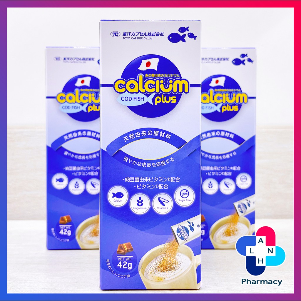 CALCIUM COD FISH PLUS (HỘP 14 GÓI) HÀNG NHẬP KHẨU- Canxi Cá Tuyết.