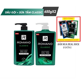 Combo dầu gội và sữa tắm Romano Classic (650ml*2)