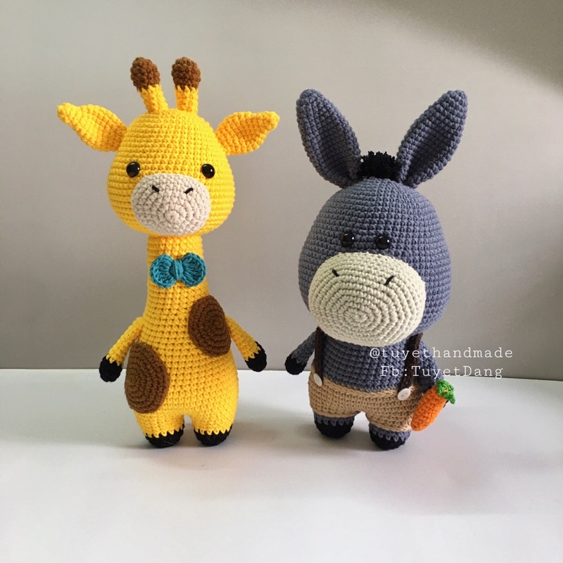 THÚ LEN HANDMADE - Hươu cao cổ, Lừa móc len siêu xinh