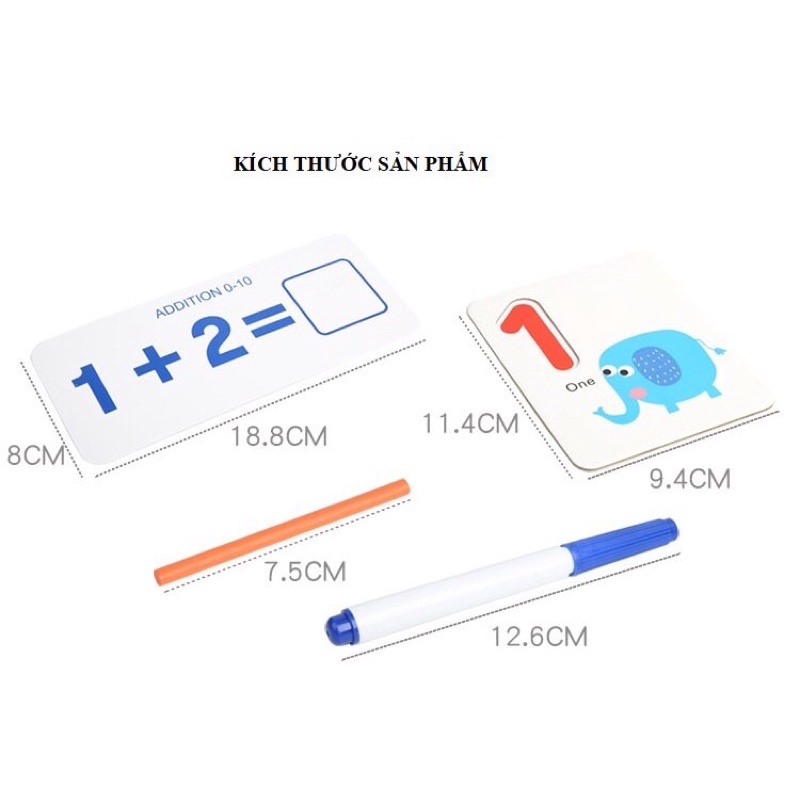 Giáo cụ giúp bé học toán, Đồ chơi giáo dục Montessori nhận biết mặt chữ số, màu sắc, học những phép tính cộng trừ cơ bản