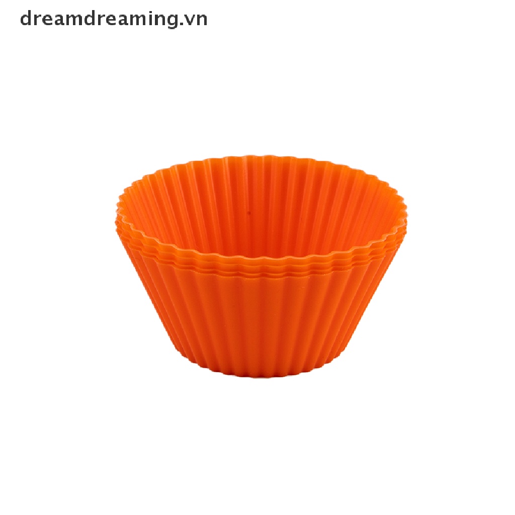 Bộ 4 Khuôn Làm Bánh muffin Tròn Bằng Silicone Tiện Dụng