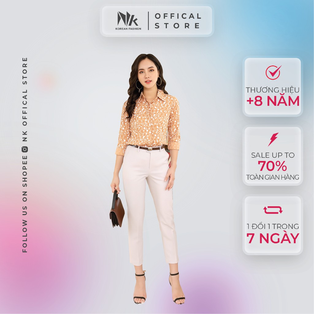 Quần Tây Nữ Công Sở NK Fashion Dáng Baggy Cạp Cao, Chất Liệu Texsi Nhập Hàn Mềm Mịn, Chống Nhăn Xù NKQU2001003