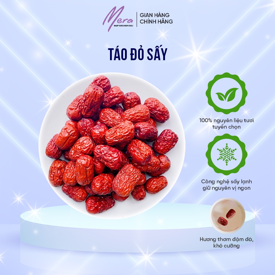 Táo Đỏ Sấy Khô Mộc Hương Sơn Quả To Đỏ Đều Và Đẹp Loại 1