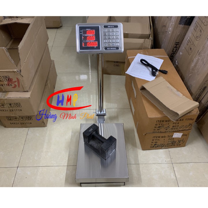 CÂN ĐIỆN TỬ CHỐNG NƯỚC 100kg - 150kg Bawang BW615 INOX TOÀN PHẦN. BH 2 NĂM