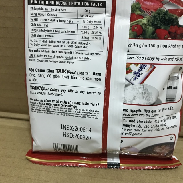 Gói Bột Chiên Giòn Tài Ký