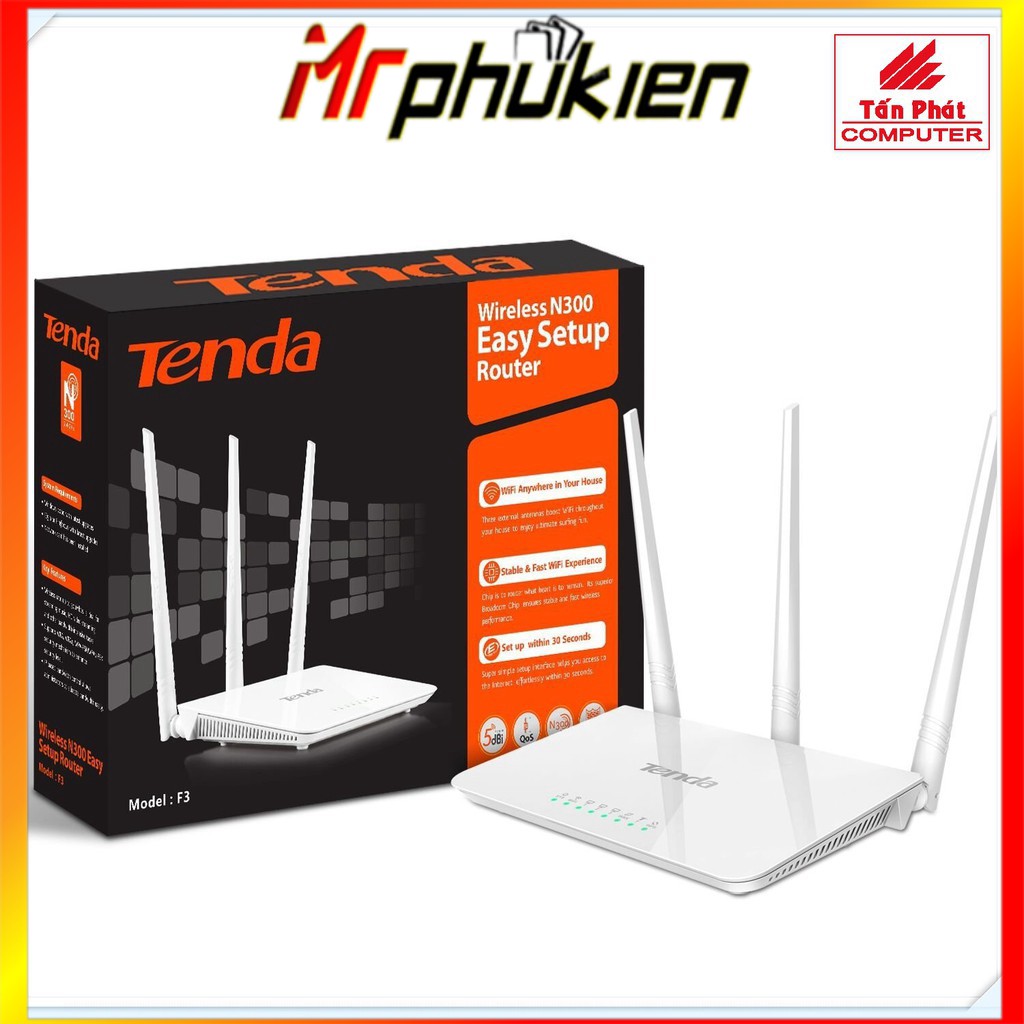 Bộ Phát Wifi Chuẩn N 300Mbps Tenda F3 - MrPhukien