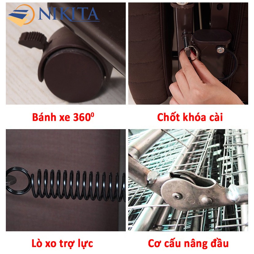 Giường gấp xếp đa năng Hàn Quốc HQ90 Nikita, bảo hành 1 năm