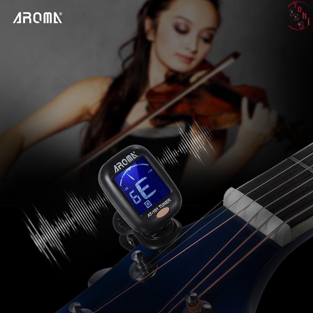 Máy chỉnh tuner AROMA AT-101 cho đàn Chromatic/Guitar/Bass/Violin/Ukulele