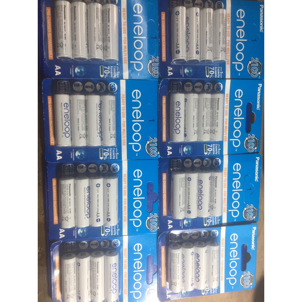 Vỉ 4 pin sạc AA ( pin tiểu ) eneloop 1900mAh trắng