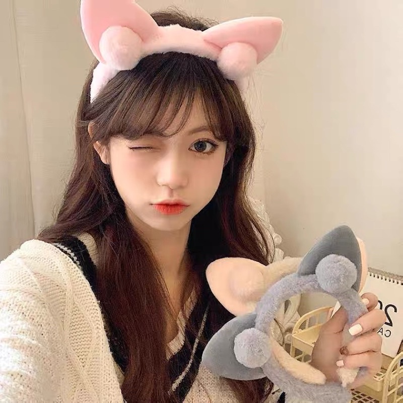 Cài tóc bờm tóc tai mèo cục bông