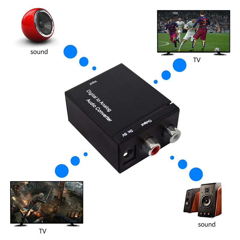 Bộ chuyển đổi âm thanh Digital sang Analog Bộ chuyển đổi Digital Adaptador Optic Coaxial RCA Toslink Tín hiệu sang Analog Audio Converter RCA