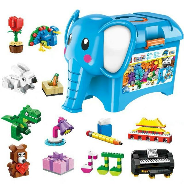 Trọn bộ lego 1104 chi tiết và bàn xếp cho bé