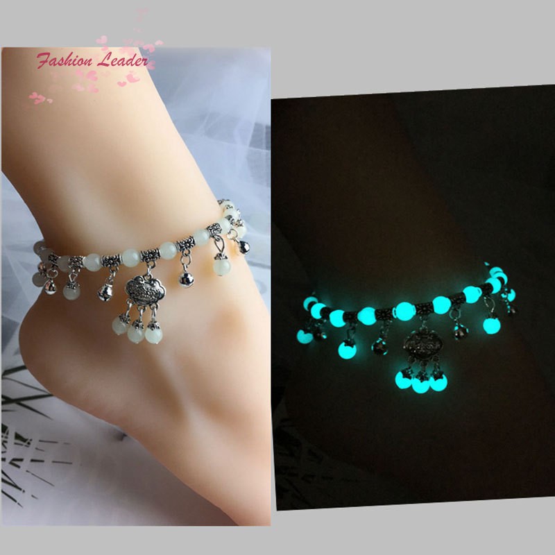 Lắc chân có chuông hạt phát sáng thời trang cho nữ