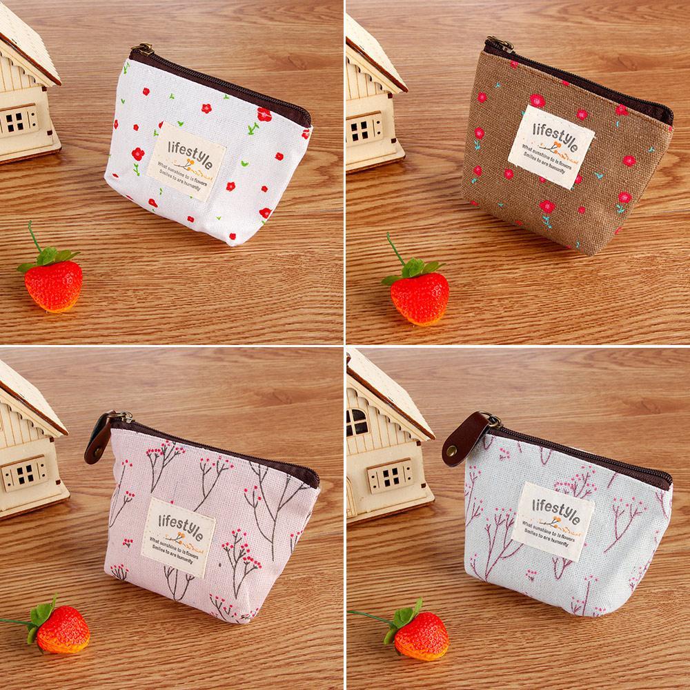 Ví Đựng Tiền Xu DAPHS Vải Canvas In Họa Tiết Hoa Xinh Xắn Dành Cho Nữ