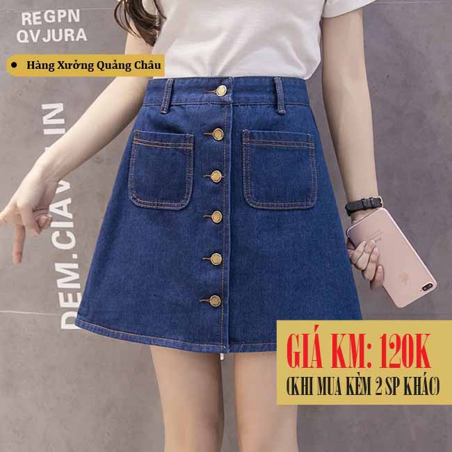 [SẴN] Chân váy Jeans chữ A Ulzzang Quảng Châu VJN3