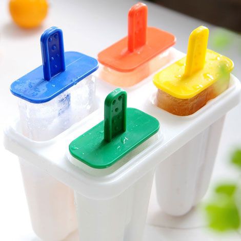 Bộ khuôn làm kem que 4 ngăn nhựa Việt Nhật (Giao mẫu ngẫu nhiên)