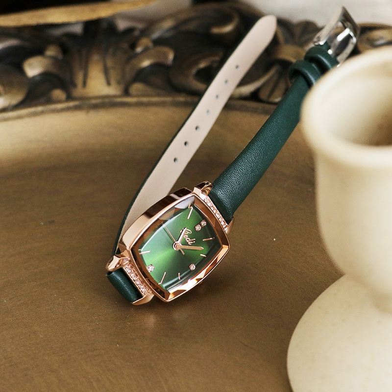 Đồng hồ nữ chính hãng đeo tay dây da mặt vuông đẹp chống nước LaCy Watch DHVGE0008