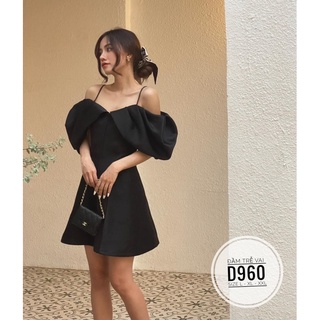 Ảnh thật bigsize minstore.vn đầm trễ vai tay phồng d960